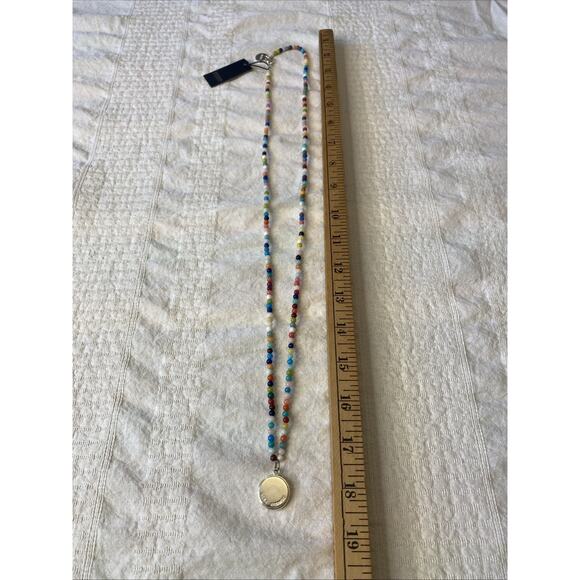 NORA Original Necklace Made In Norway Silver Tone Rainbow Round Glass Beads 18” - Picture 10 of 10